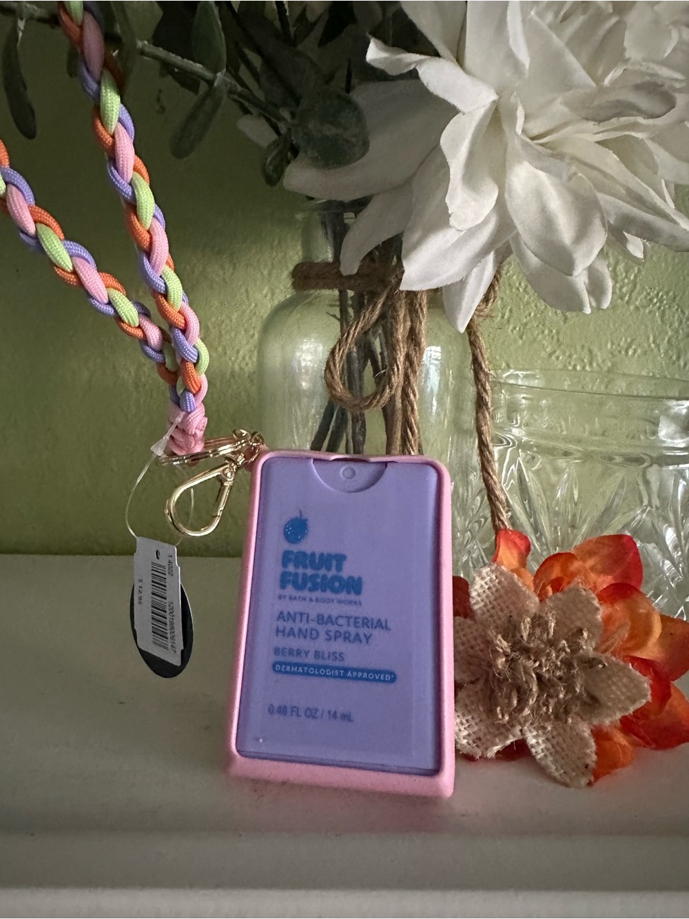 Bath & Body Works Pink Fruit Fusion Anti-Bacterial Hand Spray with Holder